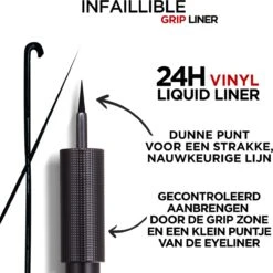 L'Oréal Paris Infailible Gip 24h Vinyl Liquid Liner Zwart - 3ml 9 L'Oréal Paris Infailible Gip 24h Vinyl Liquid Liner Zwart - 3ml -Cosmetische Kortingen Winkel 1200x1198 45