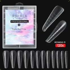 Royala Mold11 Dual System Forms - Mold - 120 Stuks - 12 Maten In Handige Tipbox - Polygel Tips - Voor Polygel En Acrylgel - Mix System Forms - Tips Voor Polygel - Royala Dual Mold Tips Line