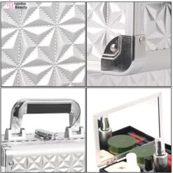 Beautycase Met Spiegel Guardian Beauty - Afsluitbaar - Zilver -Cosmetische Kortingen Winkel 1200x1198 87