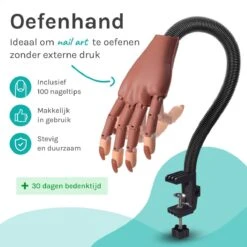 Oefenhand Voor Nagels Incl. 100 Nageltips + Acryl Penselen - Nagellak – Polygel – Acryl Nagels – Nail Art - Kunstnagels - Gelnagels – Nailtrainer -Cosmetische Kortingen Winkel 1200x1200 1699