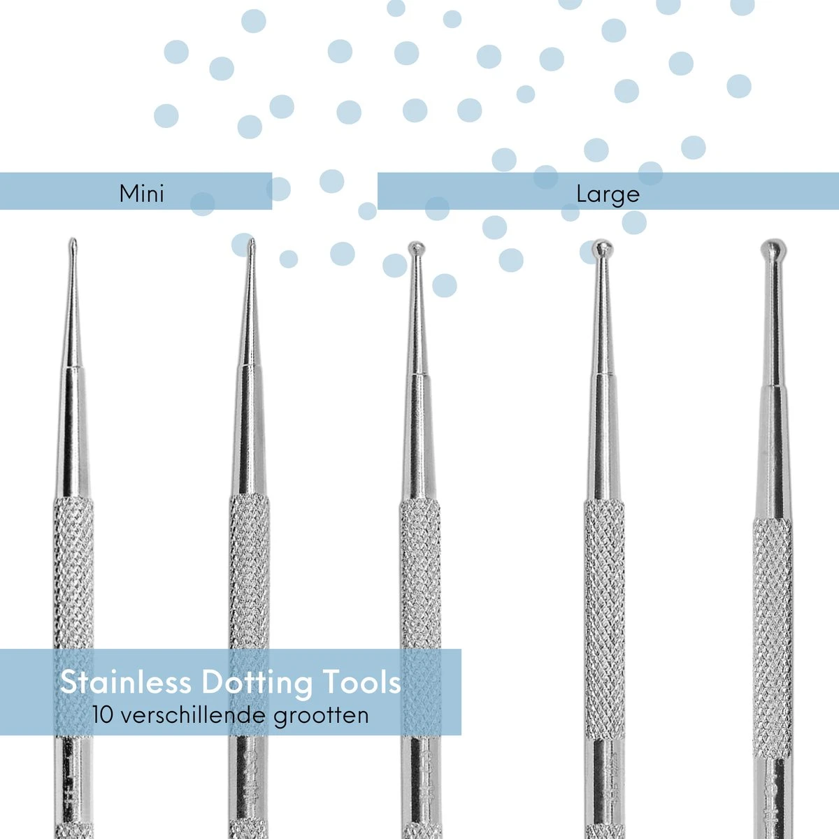 YUBBI™ 5 Delige Nail Art Dotting Tool Set - Nagellak Acryl Penselen - Dubbelzijdig - RVS - 10 Maten 5 YUBBI™ 5 Delige Nail Art Dotting Tool Set - Nagellak Acryl Penselen - Dubbelzijdig - RVS - 10 Maten - Afbeelding 3