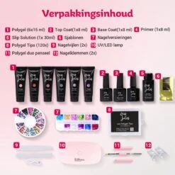 Miss Jules® Luxe Complete Polygel Kit - Polygel Nagels Starterspakket - 6 Kleuren - Perfecte Combinatie Gellak & Acryl - Incl. UV LED Lamp & Instructievideo (NL) 18 Miss Jules® Luxe Complete Polygel Kit - Polygel Nagels Starterspakket - 6 Kleuren - Perfecte Combinatie Gellak & Acryl - Incl. UV LED Lamp & Instructievideo (NL) -Cosmetische Kortingen Winkel 1200x1200 2080