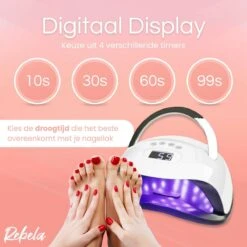 Rebela | Nageldroger | Gelnagels | GEL UV LED Nail Lamp 168w | UV Lamp Gelnagels | Led Nagellamp | Nageldroger | Wit 16 Rebela | Nageldroger | Gelnagels | GEL UV LED Nail Lamp 168w | UV Lamp Gelnagels | Led Nagellamp | Nageldroger | Wit -Cosmetische Kortingen Winkel 1200x1200 2137