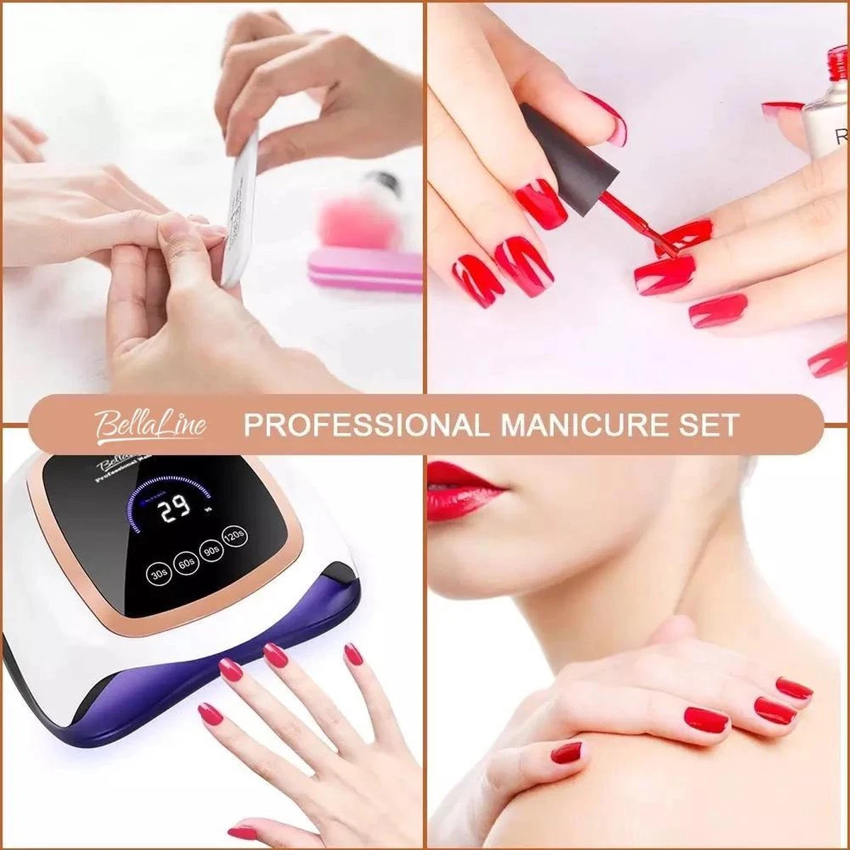 UV Nagel Lamp 168 Watt + 5 Gratis Vijlen - BellaLine - UV Led Nagellamp – Gel Nagel – Nagellak UV – Nageldroger – Salon – Sensor – Gellac - Acryl - Gelnagels – 42 Power Led – Professioneel – Krachtig – Manicure – Extra Lang Snoer - Pink - Pedicure 5 UV Nagel Lamp 168 Watt + 5 Gratis Vijlen - BellaLine - UV Led Nagellamp – Gel Nagel – Nagellak UV – Nageldroger – Salon – Sensor – Gellac - Acryl - Gelnagels – 42 Power Led – Professioneel – Krachtig – Manicure – Extra Lang Snoer - Pink - Pedicure - Afbeelding 3