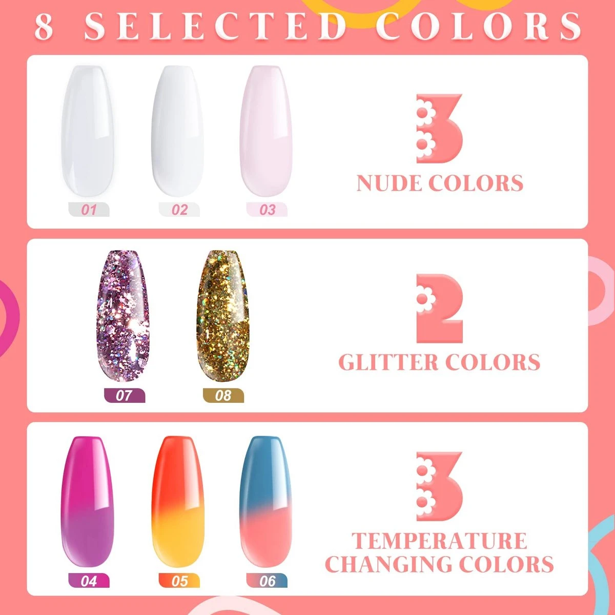 Merkloos Nepnagels - Polygel Set - 8 Kleuren - Nagels Set - Polygel Starter Set - Nagelverlenging Gel Kit - Voor Beginners - Voor DIY Salon Art Nagels 10 Merkloos Nepnagels - Polygel Set - 8 Kleuren - Nagels Set - Polygel Starter Set - Nagelverlenging Gel Kit - Voor Beginners - Voor DIY Salon Art Nagels - Afbeelding 8