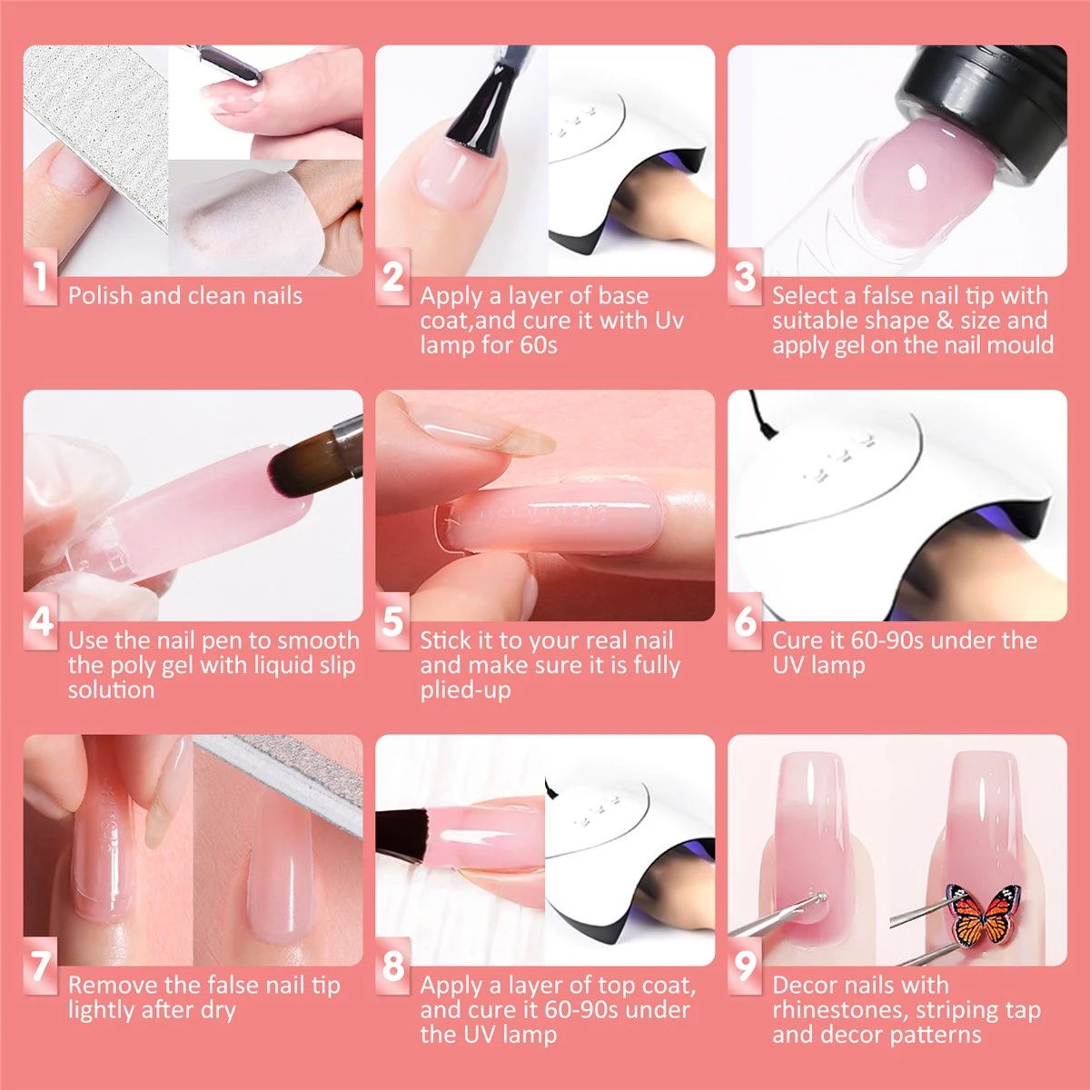 Merkloos Nepnagels - Polygel Set - Nagelverlengingsset - 8 Kleuren - Nagels Set - Temperatuurwisselgel - Lichtgevende Gel - Voor Beginners - Voor DIY Salon Art Nagels - Type A 11 Merkloos Nepnagels - Polygel Set - Nagelverlengingsset - 8 Kleuren - Nagels Set - Temperatuurwisselgel - Lichtgevende Gel - Voor Beginners - Voor DIY Salon Art Nagels - Type A - Afbeelding 9