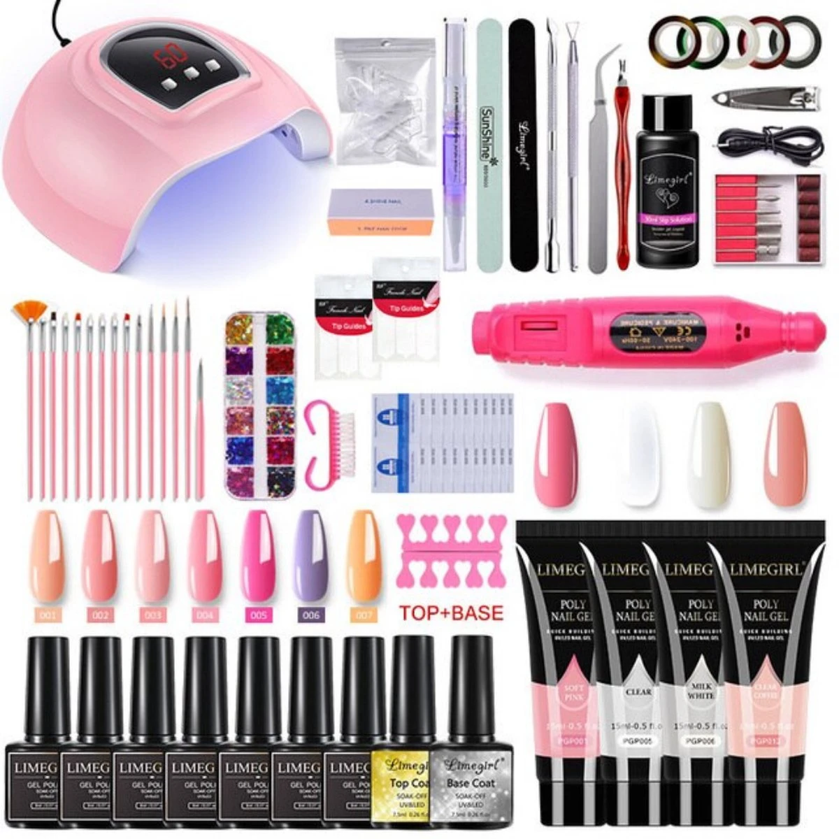 Gellak Starterpack – Gellak – Gelnagel Set – UV Lamp – LED – Manicure Set – Nail Art - Nagellamp – Nagelboor – Nageldroger – Nagellak – Incl. 100 Nageltips & Lijm – 20 Kleuren Gel Polish – L-ZH159-1 3 Gellak Starterpack – Gellak – Gelnagel Set – UV Lamp – LED – Manicure Set – Nail Art - Nagellamp – Nagelboor – Nageldroger – Nagellak – Incl. 100 Nageltips & Lijm – 20 Kleuren Gel Polish – L-ZH159-1