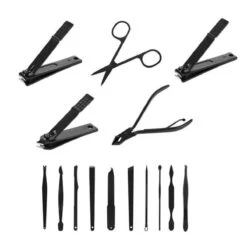 In Round Nagelset 16-delig Met Etui – Manicure Set – Pedicure Set - Staal – Zwart / Rood – Nagelsetje – Nagel Knipper – Nagelknipper – Manicureset – Nagelschaar – Pedicureset – Nagelverzorging – Nageltang – Nail Clipper -Cosmetische Kortingen Winkel 1200x1200 2303
