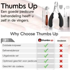 Thumbs Up 7-Delige Nagel Set - Ingegroeide Teennagel - Nageltang - Teennagelknipper - Nagelknipper Set - Zwart -Cosmetische Kortingen Winkel 1200x1200 2343