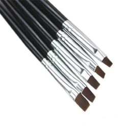 Merkloos 5x Platte Nail Art Kwast - Acryl Nagel Kwasten - Platte Kwast - Gel Nagellak Bouwer - UV Gellak Manicure Gereedschap - Nail Art Tool - Nagelkwast - Nagel Ontwerp -Cosmetische Kortingen Winkel 1200x1200 2363