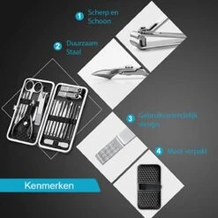 Nagelknipper Set – 18-Delige Pedicure En Manicure Sets Nagelaccessoires – Nagelset – Nagelverzorging Kit – Reisset Zwart -Cosmetische Kortingen Winkel 1200x1200 2416