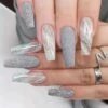 Merkloos Press On Nails - Nep Nagels - Silver - Almond - Coffin - Plak Nagels - Kunstnagels Nailart - Zelfklevend -Cosmetische Kortingen Winkel 1200x1200 2426
