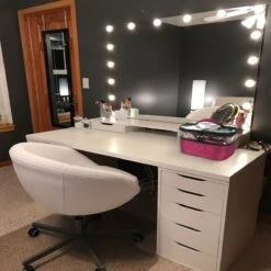 CUBEXCOM® Make Up Tasje, Make Up Koffer, Beautycase, Make Up Organizer, Make Up Tas, Toilettas Dames, Make Up Tas Organizer, Make Up Etui, Beautycase Koffer, Doorzichtige Toilettas, Transparante Toilettas, 24x18x24 CM, ROZE -Cosmetische Kortingen Winkel 1200x1200 2686