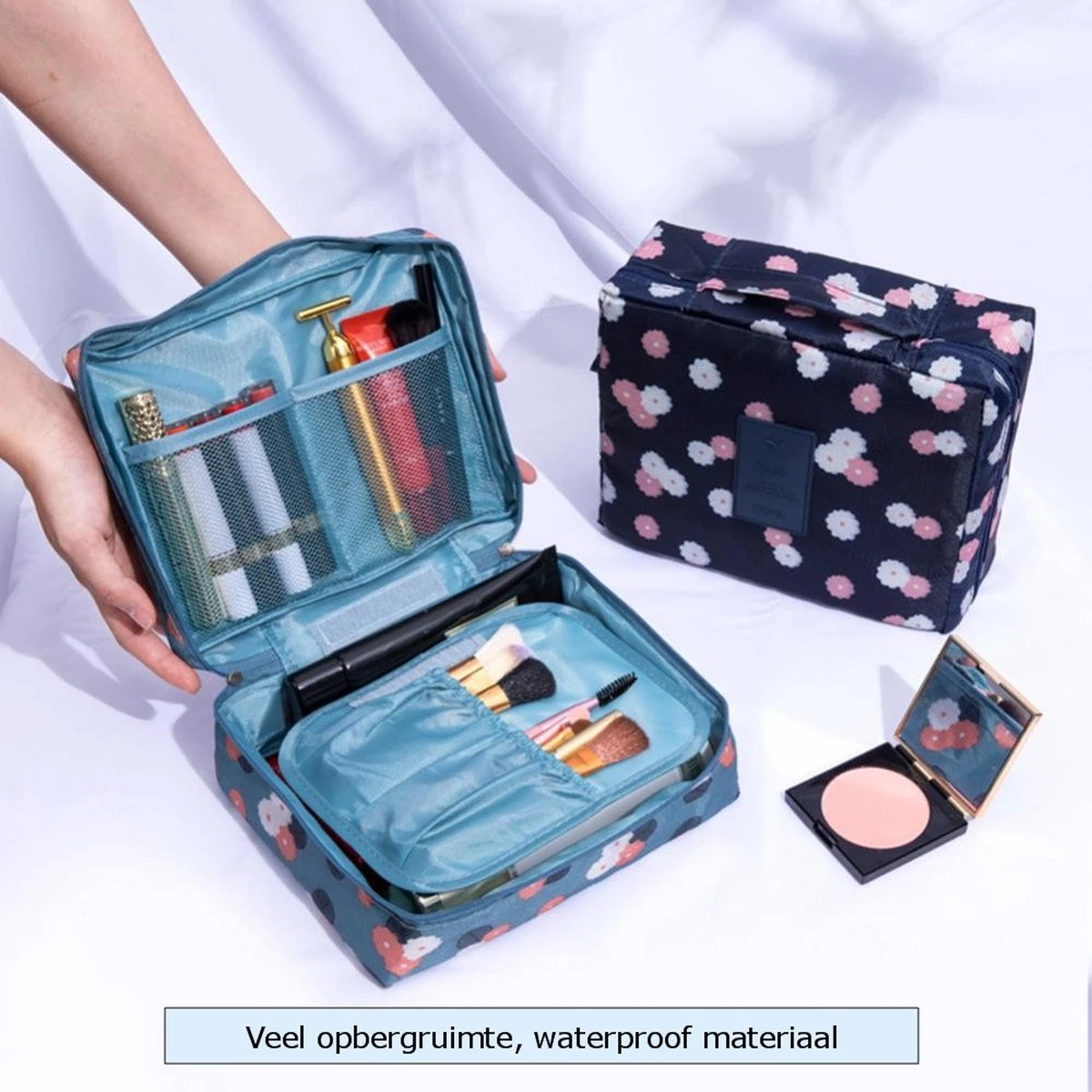 Fako Fashion® - Make Up Tasje Rechthoek - Cosmetica Organizer - Toilettas - 21x16x8cm - Watermeloen Rood 4 Fako Fashion® - Make Up Tasje Rechthoek - Cosmetica Organizer - Toilettas - 21x16x8cm - Watermeloen Rood - Afbeelding 2