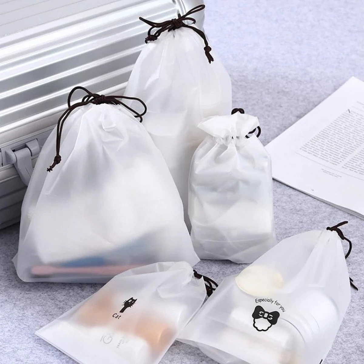 Merkloos Make-up Tasjes - Waterdicht - Toilettas - Camping - Outdoor - Cosmetisch - Reizen - Vrouwen - Travel Case - Opslag - Set Van 3 Stuks 6 Merkloos Make-up Tasjes - Waterdicht - Toilettas - Camping - Outdoor - Cosmetisch - Reizen - Vrouwen - Travel Case - Opslag - Set Van 3 Stuks - Afbeelding 4