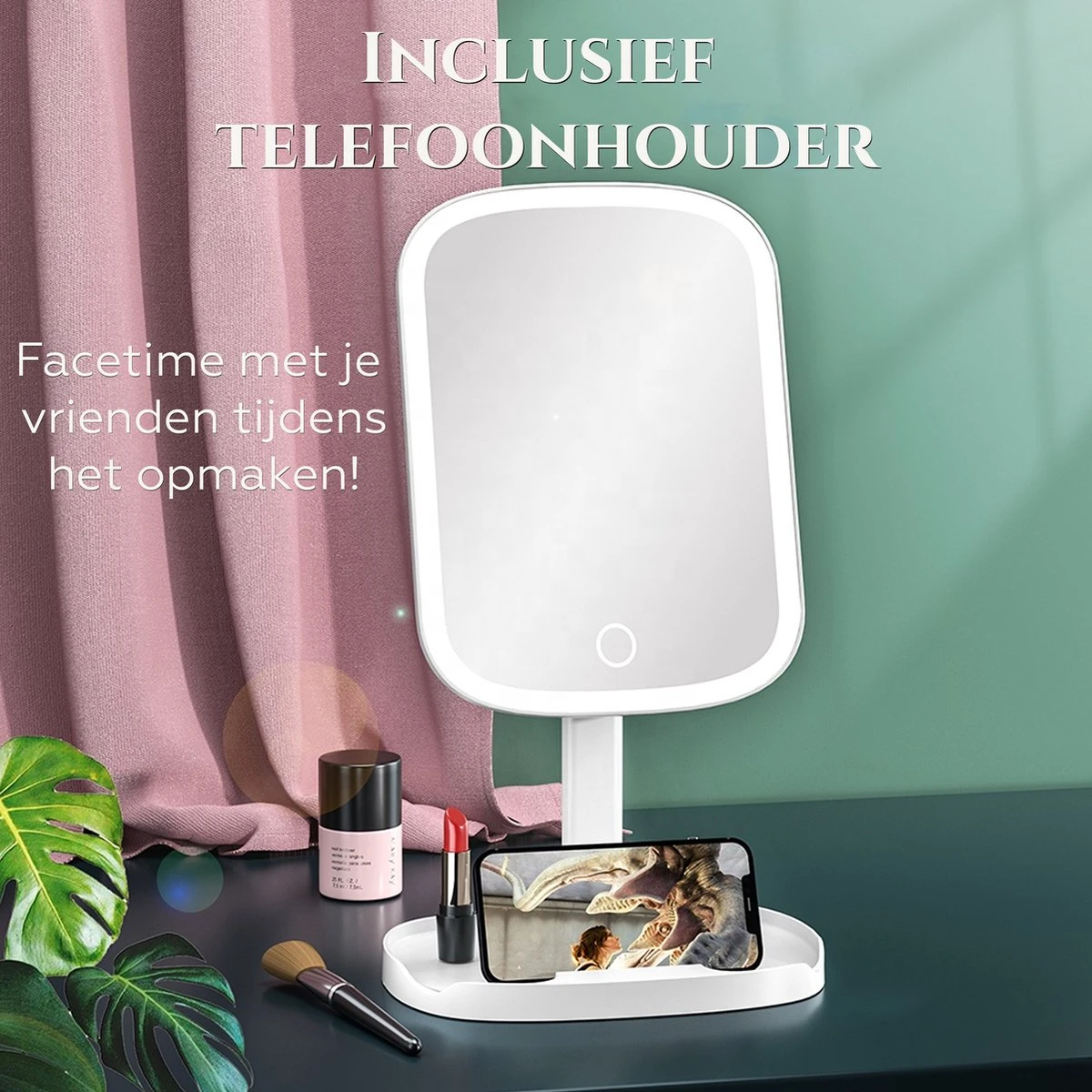 HighHome - Make Up Spiegel Met Led Verlichting - Inclusief 10x Spiegel - 3 Warmtes - 360 °C Draaibaar 9 HighHome - Make Up Spiegel Met Led Verlichting - Inclusief 10x Spiegel - 3 Warmtes - 360 °C Draaibaar - Afbeelding 7