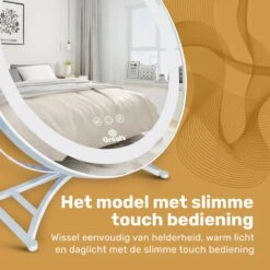 Great's® Make Up Spiegel Met LED Verlichting- ⌀ 40cm - Visagie Spiegel Rond - Extra Close Up Spiegeltje 10x - Wit -Cosmetische Kortingen Winkel 1200x1200 2778