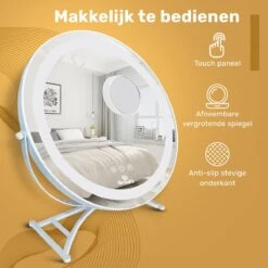 Great's® Make Up Spiegel Met LED Verlichting- ⌀ 40cm - Visagie Spiegel Rond - Extra Close Up Spiegeltje 10x - Wit -Cosmetische Kortingen Winkel 1200x1200 2779