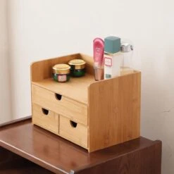 Merkloos Decopatent® Luxe Make-up Organizer Met 3 Lades - Cosmetica Organizer Make Up Met Schuiflade Bamboe Hout - Cosmeticahouder - Toren -Cosmetische Kortingen Winkel 1200x1200 2808