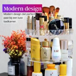 LuZana Make-Up Organizer - Beauty Organizer Voor Make Up - 360° Roterend - Opbergbox - Opbergdoos Cosmetica - Sieradendoos - Nagellak - Lippenstift - Transparant - Cadeautje Voor Vrouw -Cosmetische Kortingen Winkel 1200x1200 2825