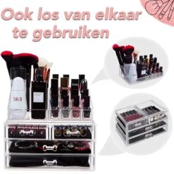 AWEMOZ Make-Up Organizer - Beauty Organizer Voor Make Up - Opbergbox - Opbergdoos Cosmetica - Sieradendoos - 20 Opbergvakken - Nagellak - Lippenstift - Transparant - Cadeau Voor Vrouw -Cosmetische Kortingen Winkel 1200x1200 2828