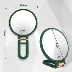 FOGARI Handspiegel Met 1 X 10 X Vergroting, Dubbelzijdige Make-upspiegel, Draagbare Kleine Spiegel, Inklapbare Verstelbare Spiegel Met Handvat, Ronde Reisspiegel, Make-upspiegel, Tafelspiegel, 360 Graden Draaibaar -Cosmetische Kortingen Winkel 1200x1200 2834