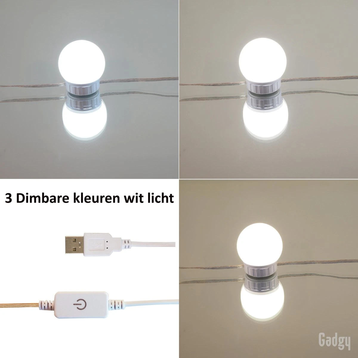 Gadgy Hollywood Spiegel Met Verlichting – Spiegel Met Licht - 10 LED Lampen - Dimbaar (SPIEGEL NIET INBEGREPEN) 7 Gadgy Hollywood Spiegel Met Verlichting – Spiegel Met Licht - 10 LED Lampen - Dimbaar (SPIEGEL NIET INBEGREPEN) - Afbeelding 5