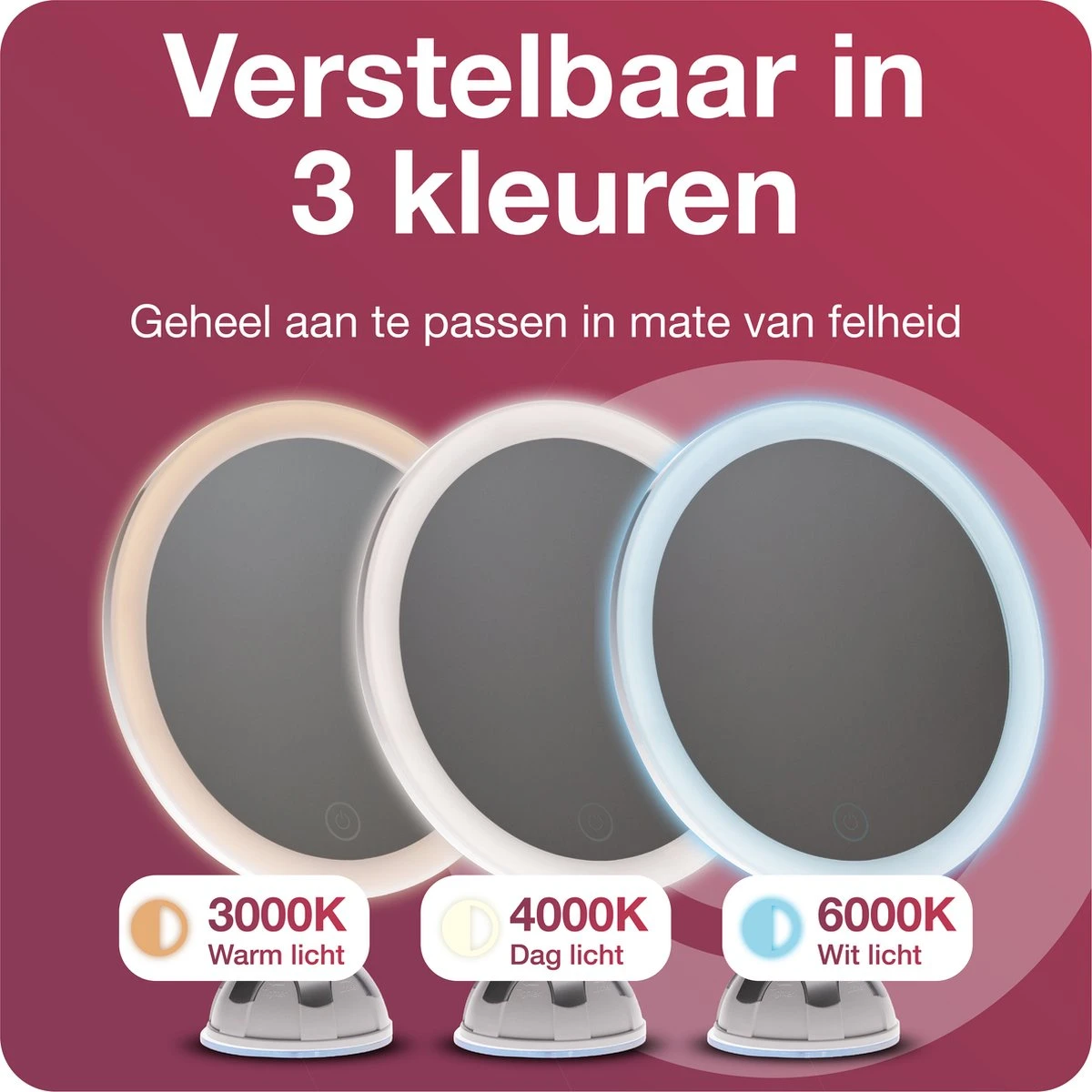 Innovision Make Up Spiegel - Met Verlichting En Zuignap - 360° Verstelbaar - Werkt Op Batterijen En Op Stroom - 5x Vergroot 10 Innovision Make Up Spiegel - Met Verlichting En Zuignap - 360° Verstelbaar - Werkt Op Batterijen En Op Stroom - 5x Vergroot - Afbeelding 8
