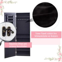 HOMCOM 2-in-1 Sieradenkast Wandspiegel Spiegelkast Sieraden Ladekast Spiegel 833-102WT -Cosmetische Kortingen Winkel 1200x1200 2913