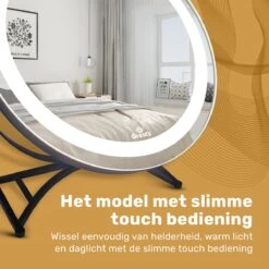 Great's® Make Up Spiegel Met LED Verlichting - ⌀ 40cm - Visagie Spiegel Rond - Extra Close Up Spiegeltje 10x - Zwart -Cosmetische Kortingen Winkel 1200x1200 2929