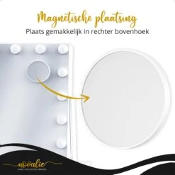 Novalie Hollywood Spiegel Met Verlichting - 65 Cm X 50 Cm - Make Up Spiegel Met Led Lampen – Visagie – Dimbaar / 3 Lichtstanden – Voor Hem / Haar Cadeau – 10x Vergroting – Met Tru-Daylight Verlichting – Wit -Cosmetische Kortingen Winkel 1200x1200 2937