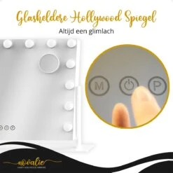 Novalie Hollywood Spiegel Met Verlichting - 65 Cm X 50 Cm - Make Up Spiegel Met Led Lampen – Visagie – Dimbaar / 3 Lichtstanden – Voor Hem / Haar Cadeau – 10x Vergroting – Met Tru-Daylight Verlichting – Wit -Cosmetische Kortingen Winkel 1200x1200 2947