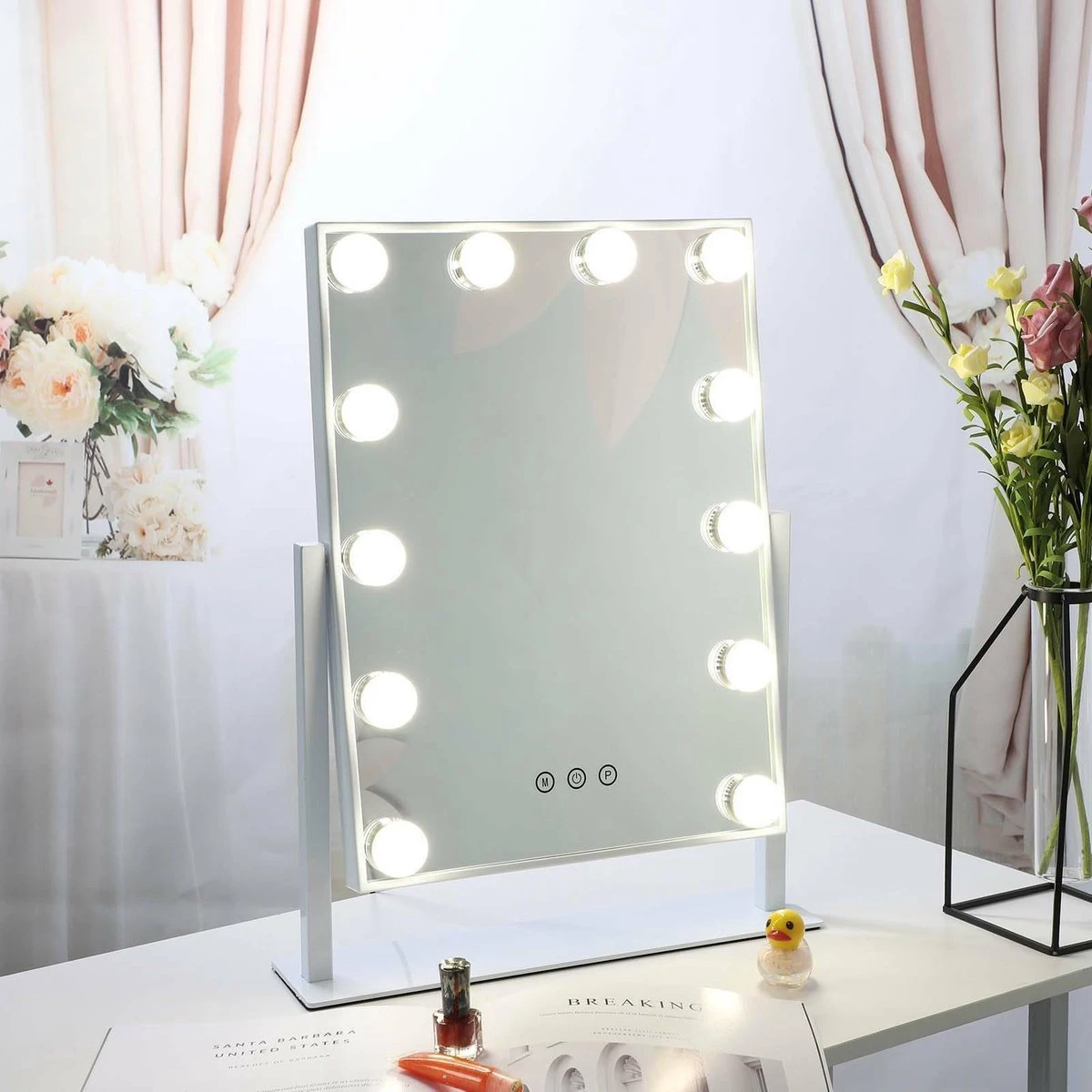 Bright Beauty Vanity Make Up Spiegel Met Verlichting - Wit - Dimbaar Met Drie Lichtstanden 7 Bright Beauty Vanity Make Up Spiegel Met Verlichting - Wit - Dimbaar Met Drie Lichtstanden - Afbeelding 5