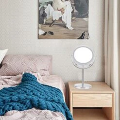 A&K Make Up Spiegel Met Ringverlichting | LED Verlichting | Scheerspiegel - Zilver -Cosmetische Kortingen Winkel 1200x1200 2978