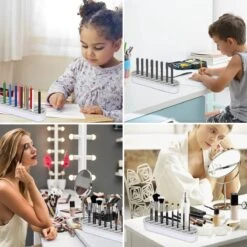 Make Up Organizer - Grijs - Make Up Holder - Kwasten Organizer - Make Up Houder - Nagellak/Lipstick Organizer - Lippenstift Houder - Siliconen -Cosmetische Kortingen Winkel 1200x1200 3005