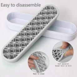 Make Up Organizer - Grijs - Make Up Holder - Kwasten Organizer - Make Up Houder - Nagellak/Lipstick Organizer - Lippenstift Houder - Siliconen -Cosmetische Kortingen Winkel 1200x1200 3006