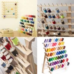 Merkloos Houten Naaigaren Rek - 60 Houders Voor Garen - Voor Naaien & Borduren - Opbergrek Staand - 60 Pinnen - Houder - Organizer - Hout -Cosmetische Kortingen Winkel 1200x1200 3041