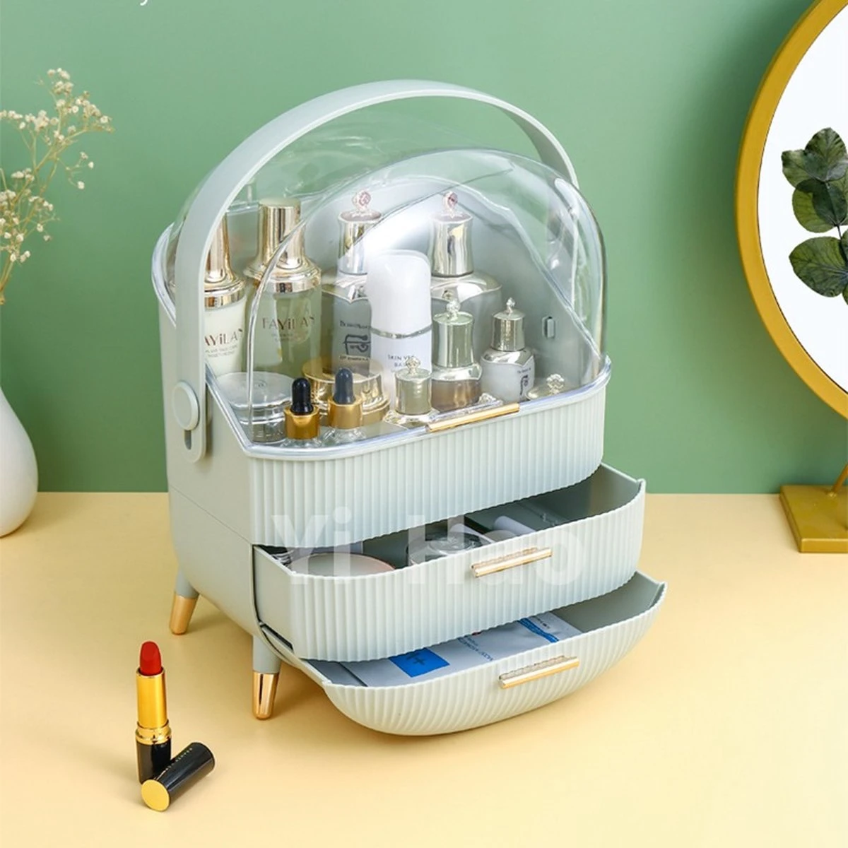 Be-Inspired® Beautycase – Make Up Organizer – Make-up Koffer – Cosmetica Tas – Met Lades – Opberger – Storage Box - Wit 10 Be-Inspired® Beautycase – Make Up Organizer – Make-up Koffer – Cosmetica Tas – Met Lades – Opberger – Storage Box - Wit - Afbeelding 8