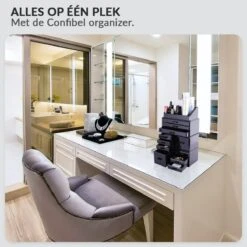 Confibel XXL Acryl Make-up Cosmetica Organizer - Verstelbare Lades - Sieraden/Make-up/Cosmetica Organizer - 11 Compartimenten - Zwart -Cosmetische Kortingen Winkel 1200x1200 3108