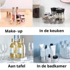 Merkloos Make Up Draaiplateau Organiser Plus Extra Gezichtsmasker - Make Up Organizer Transparant - 24cm - Make-up Organiser Transparant - Lazy Susan Draaiplateau - Draaiplateau - Draaischijf - Badkamer Organizer - Draaischijf - Make Up Doos - Bwa Commerce -Cosmetische Kortingen Winkel 1200x1200 3140