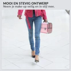 Confibel Cosmetica Koffer - Make Up Koffer Uitklapbaar - 5 Opbergbakken Make-up Koffer - Beautycase/Visagiekoffer /Cosmeticakoffer /Beautycase/ Nagelstylistekoffer - Roze -Cosmetische Kortingen Winkel 1200x1200 3174