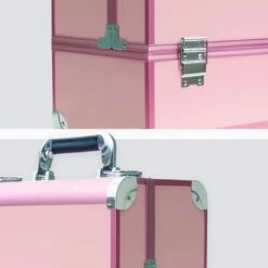 Confibel Cosmetica Koffer - Make Up Koffer Uitklapbaar - 5 Opbergbakken Make-up Koffer - Beautycase/Visagiekoffer /Cosmeticakoffer /Beautycase/ Nagelstylistekoffer - Roze -Cosmetische Kortingen Winkel 1200x1200 3176