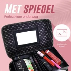 Make Up Koffer En Organizer - Beautycase Met Spiegel - Dames - Cosmetica En Visagie - Zwart 18 Make Up Koffer En Organizer - Beautycase Met Spiegel - Dames - Cosmetica En Visagie - Zwart -Cosmetische Kortingen Winkel 1200x1200 3202
