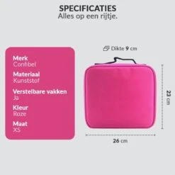 Cosmetica Koffer - Make-up Koffer Met Verstelbare Vakken - Visagie En Nagelstyliste Beauty Koffer - 26x23x9CM - Roze -Cosmetische Kortingen Winkel 1200x1200 3209