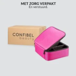 Cosmetica Koffer - Make-up Koffer Met Verstelbare Vakken - Visagie En Nagelstyliste Beauty Koffer - 26x23x9CM - Roze -Cosmetische Kortingen Winkel 1200x1200 3210