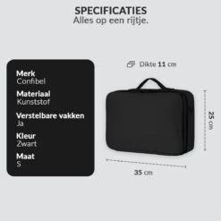 Cosmetica Koffer - Make-up Koffer Met Verstelbare Vakken - Visagie En Nagelstyliste Beauty Koffer - 35x25x11CM -Cosmetische Kortingen Winkel 1200x1200 3229