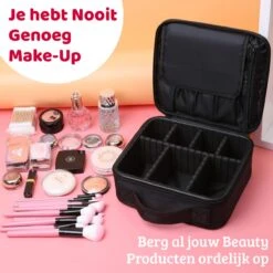 Mmoods Make-up Koffer – Make Up Tas Reizen – Makeup Organizer Verstelbaar -Beautycase Waterdicht – Make-up Tasje Voor Onderweg – Toilettas Voor Cosmetica Zwart -Cosmetische Kortingen Winkel 1200x1200 3247