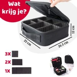 Mmoods Make-up Koffer – Make Up Tas Reizen – Makeup Organizer Verstelbaar -Beautycase Waterdicht – Make-up Tasje Voor Onderweg – Toilettas Voor Cosmetica Zwart -Cosmetische Kortingen Winkel 1200x1200 3248
