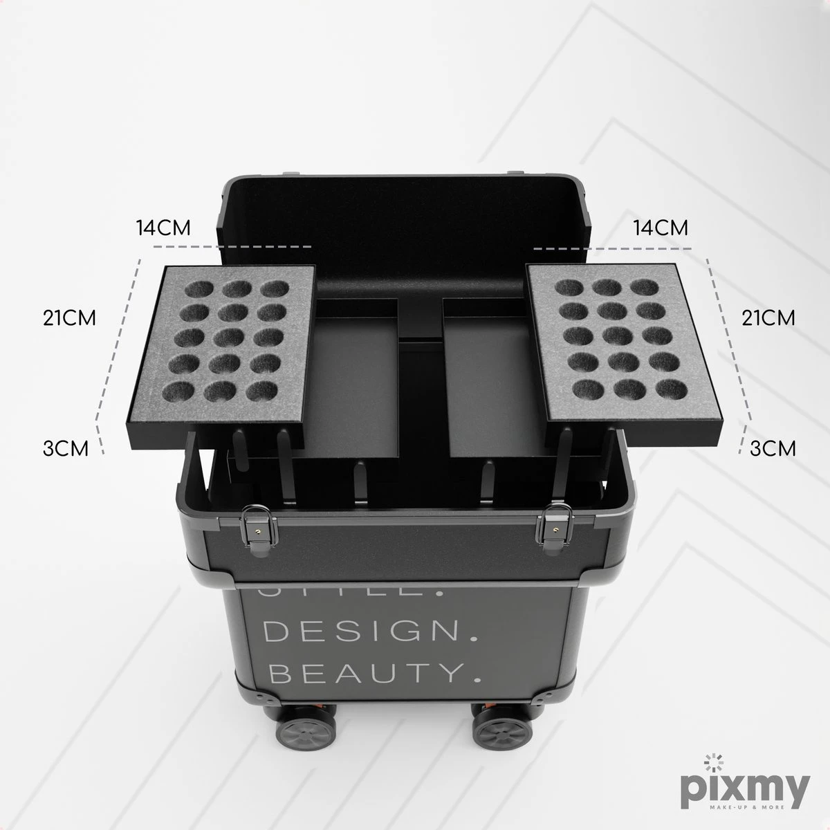 PIXMY® - MT130-S - Make Up Koffer - Cosmetica Koffer - DESIGN 7 PIXMY® - MT130-S - Make Up Koffer - Cosmetica Koffer - DESIGN - Afbeelding 5