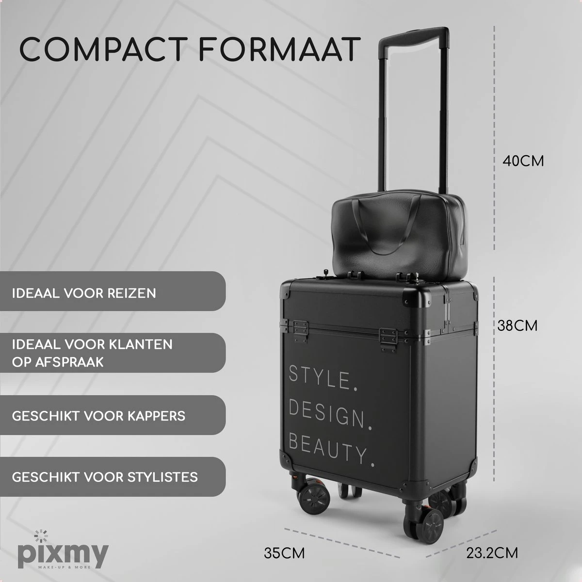 PIXMY® - MT130-S - Make Up Koffer - Cosmetica Koffer - DESIGN 9 PIXMY® - MT130-S - Make Up Koffer - Cosmetica Koffer - DESIGN - Afbeelding 7